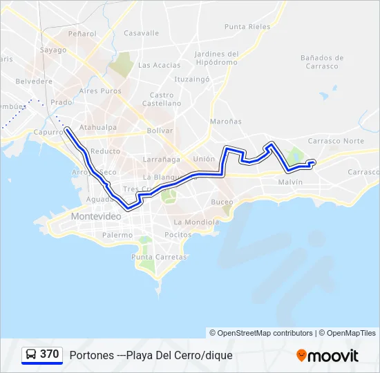 370 Ómnibus Line Map