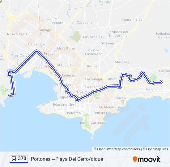 370 Ómnibus Line Map