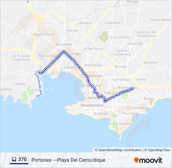 370 Ómnibus Line Map