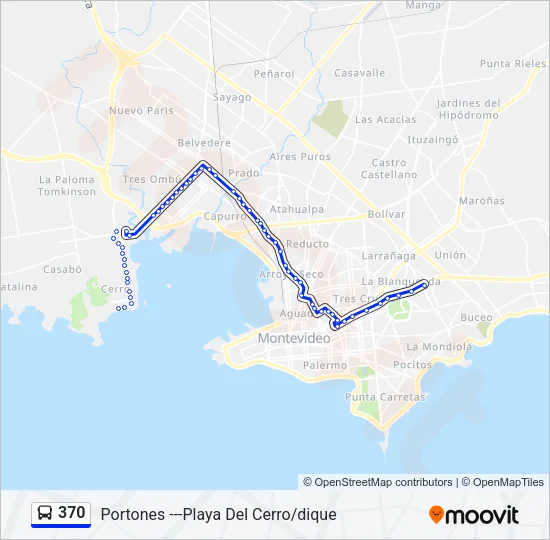 370 Ómnibus Line Map