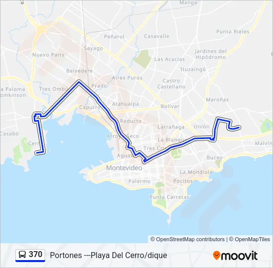 370 Ómnibus Line Map