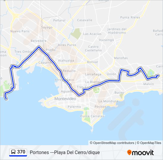 370 Ómnibus Line Map