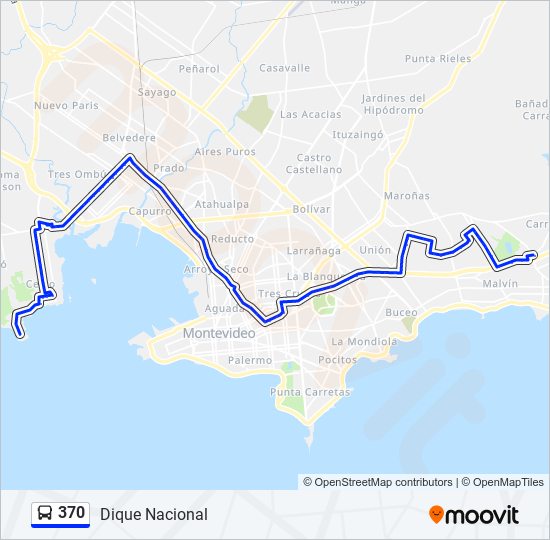 370 ómnibus Line Map