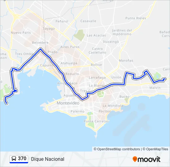 370 Ómnibus Line Map