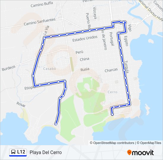 L12 Ómnibus Line Map