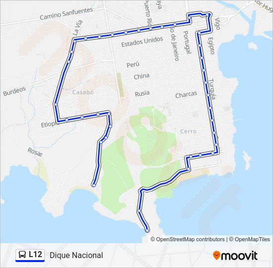 L12 Ómnibus Line Map