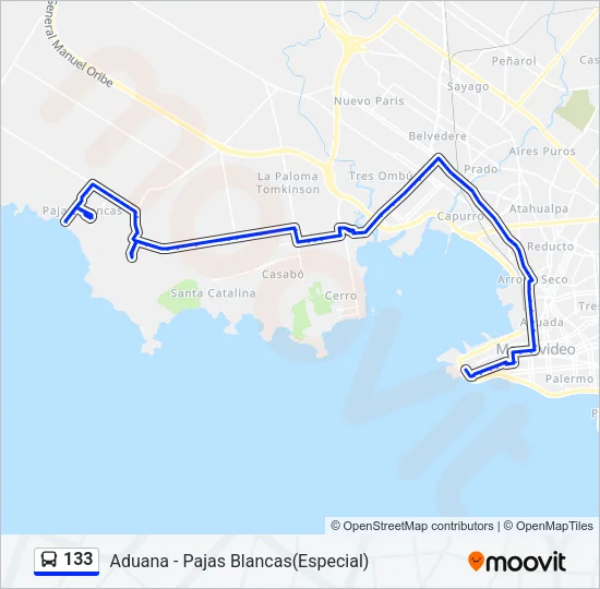 133 Ómnibus Line Map
