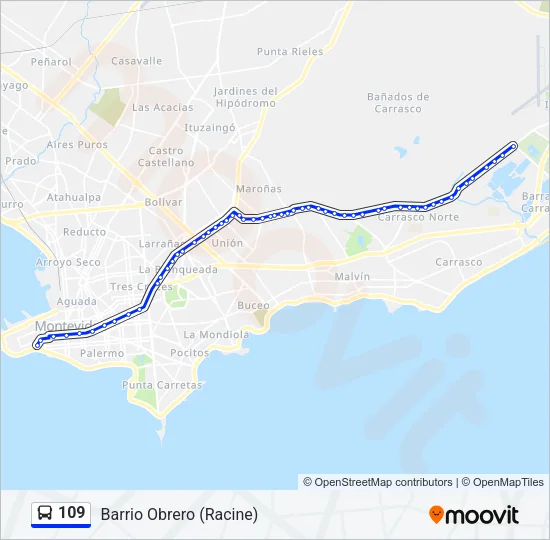109 Ómnibus Line Map