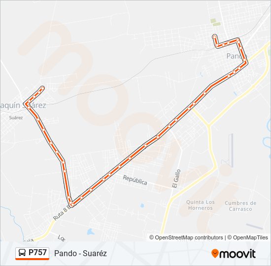 Mapa de P757 de Ómnibus