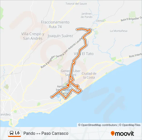 L6 Ómnibus Line Map