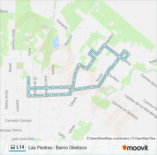 L14 Ómnibus Line Map