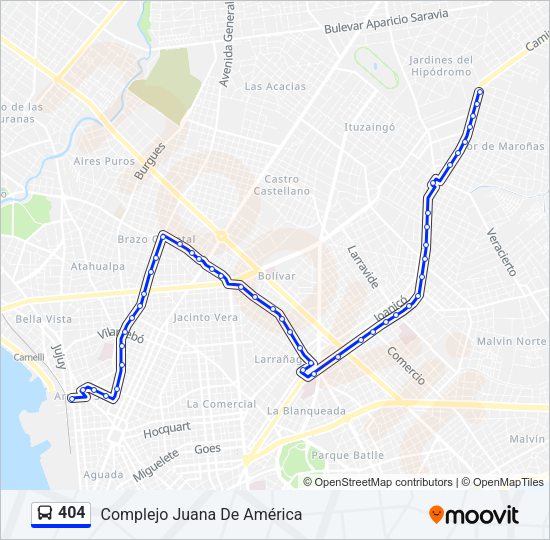 404 Ómnibus Line Map