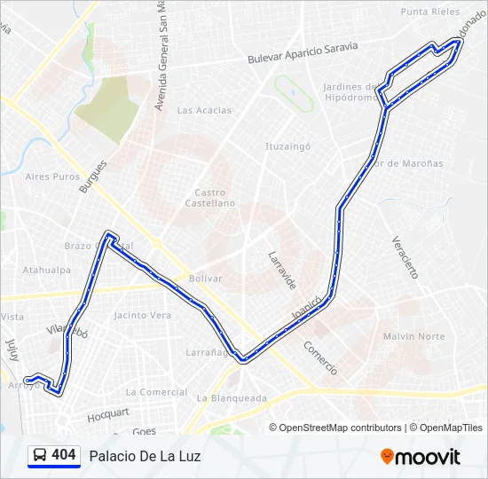 404 Ómnibus Line Map