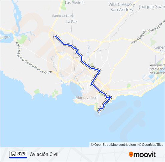 329 ómnibus Line Map