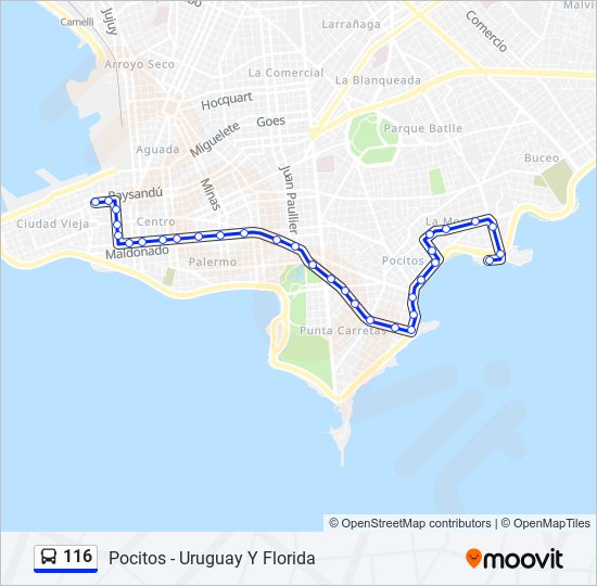 116 Ómnibus Line Map