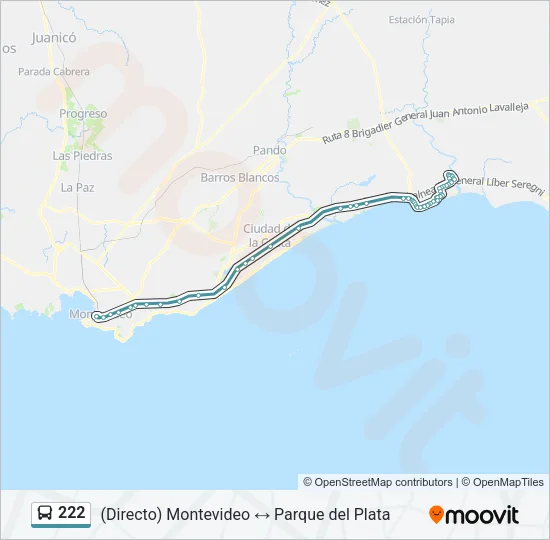 222 Ómnibus Line Map