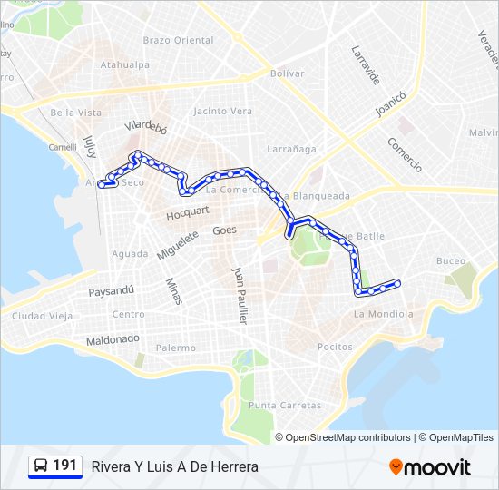 Mapa de 191 de Ómnibus