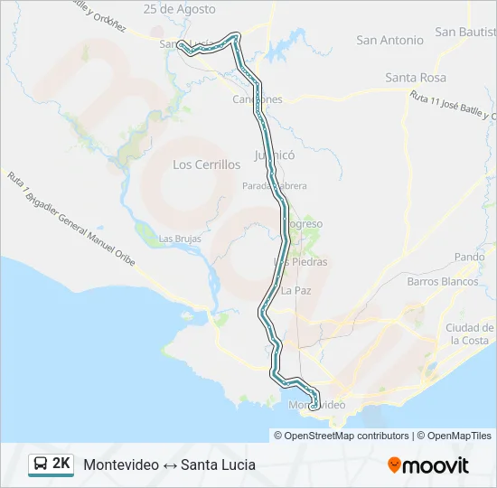 2K Ómnibus Line Map