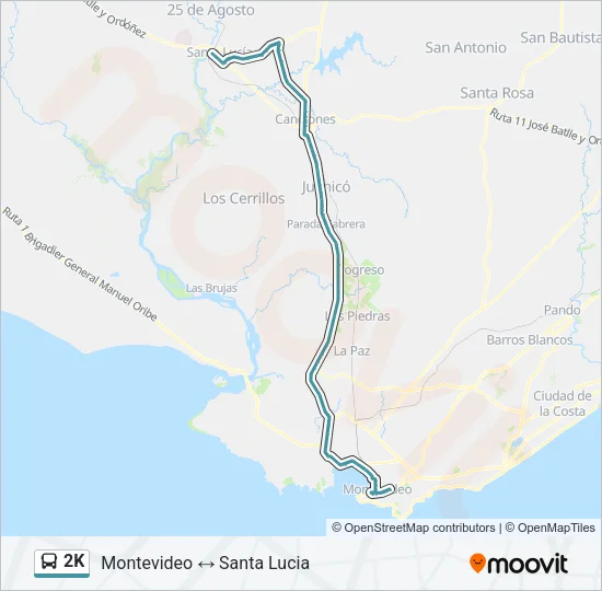 2K Ómnibus Line Map
