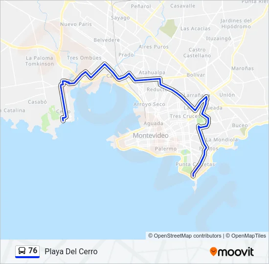 76 Ómnibus Line Map