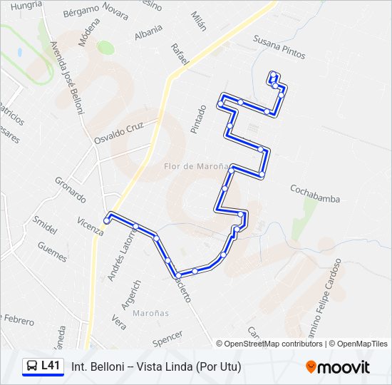 L41 Ómnibus Line Map