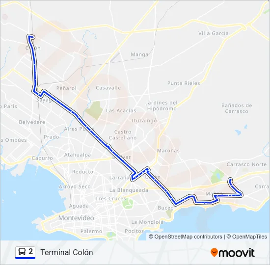 2 Ómnibus Line Map