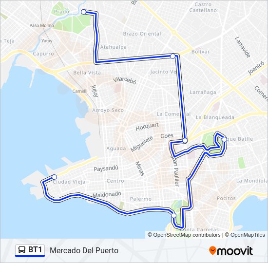 BT1 Ómnibus Line Map
