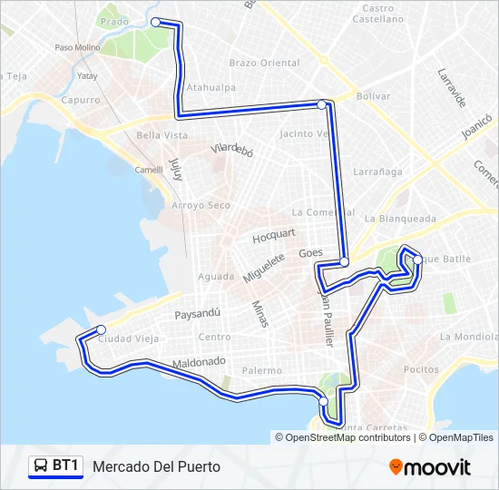 BT1 Ómnibus Line Map