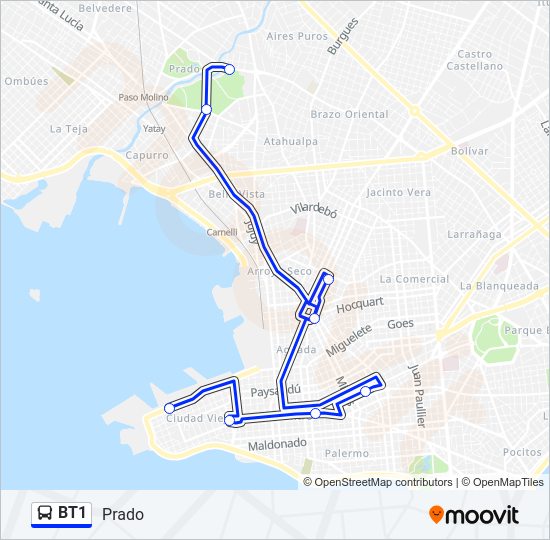 BT1 Ómnibus Line Map