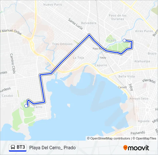 BT3 Ómnibus Line Map