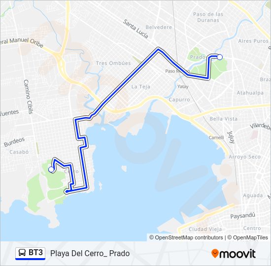 BT3 Ómnibus Line Map