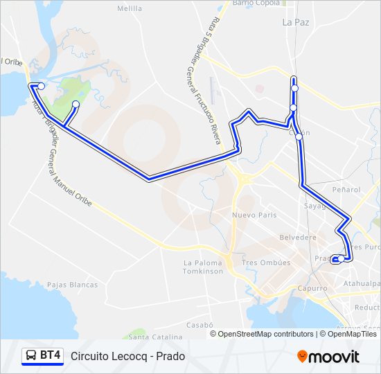 BT4 Ómnibus Line Map