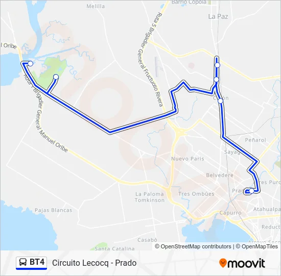 BT4 Bus Line Map