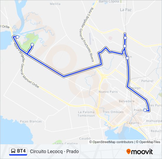 BT4 Ómnibus Line Map
