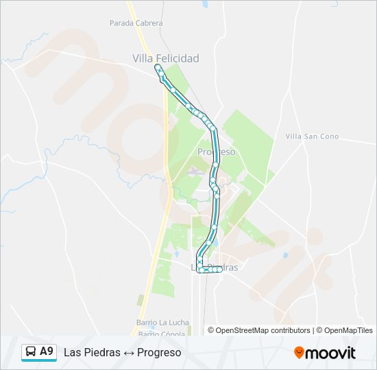 A9 Ómnibus Line Map