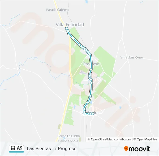 A9 Ómnibus Line Map