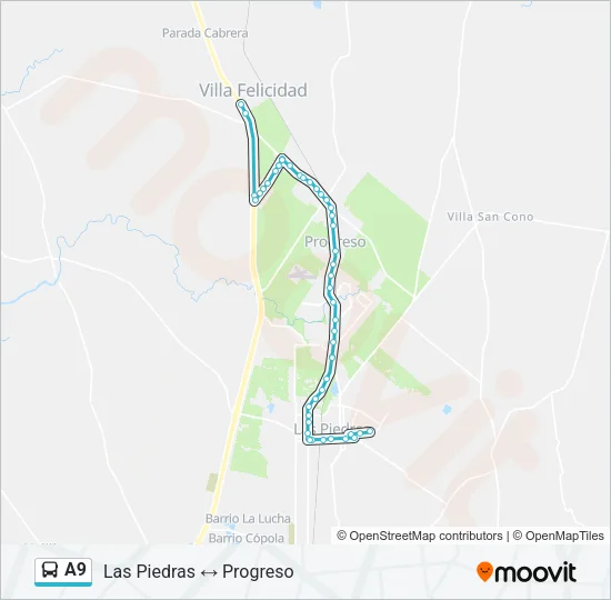 A9 Ómnibus Line Map
