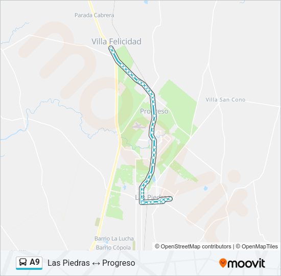A9 Ómnibus Line Map
