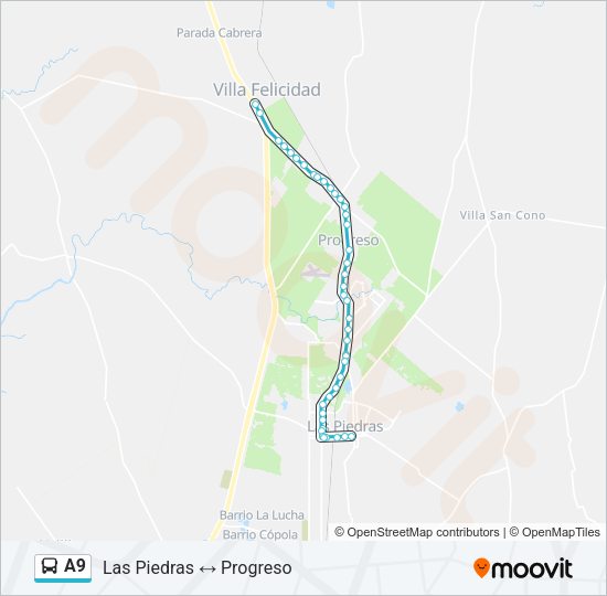 A9 Ómnibus Line Map
