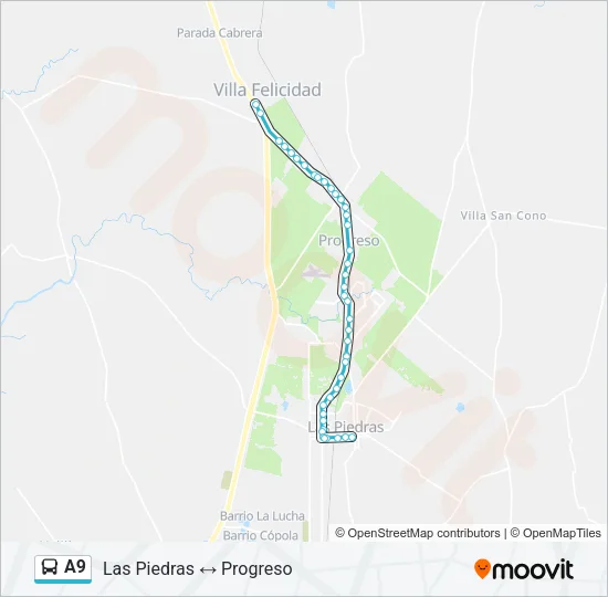 A9 Ómnibus Line Map