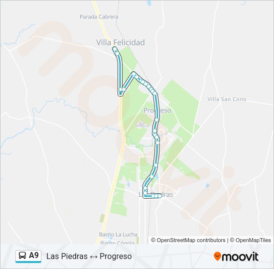 A9 Ómnibus Line Map