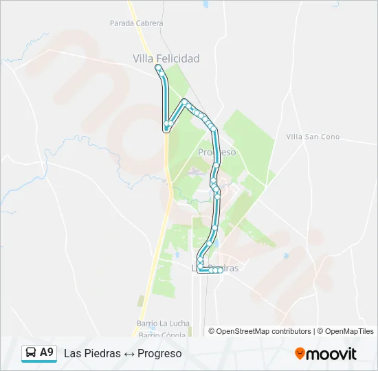 A9 Ómnibus Line Map