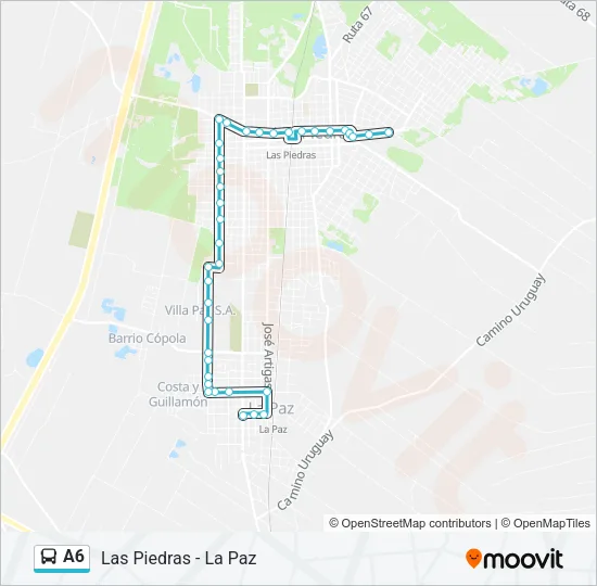 A6 Ómnibus Line Map
