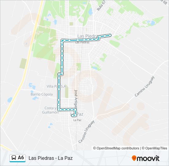 A6 Ómnibus Line Map