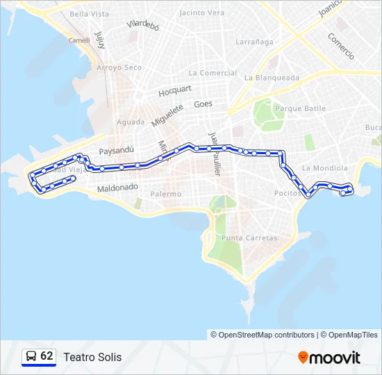 62 Ómnibus Line Map