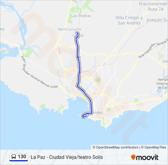 130 Ómnibus Line Map