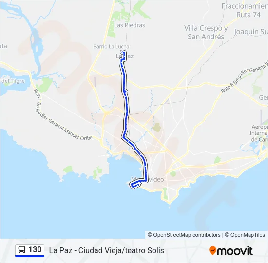 130 Ómnibus Line Map
