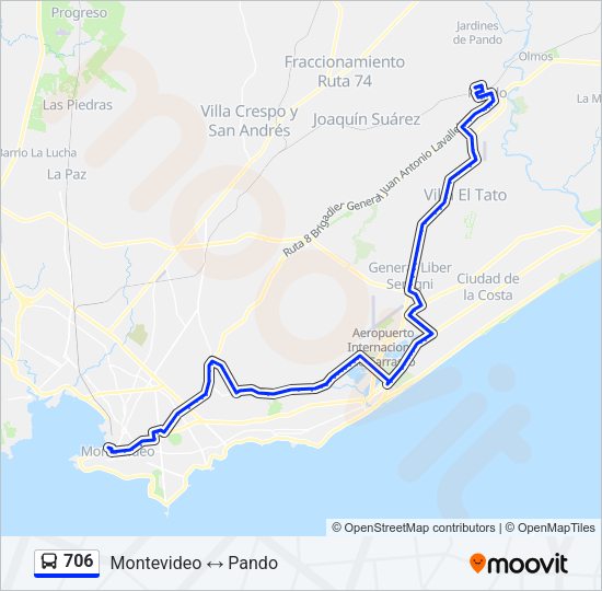 Mapa de 706 de Ómnibus