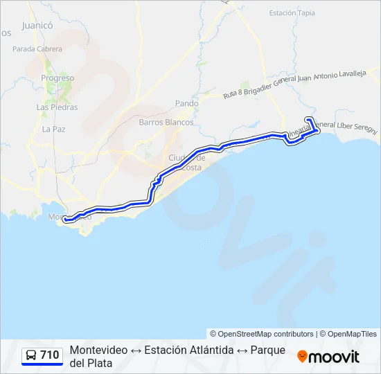 710 Ómnibus Line Map