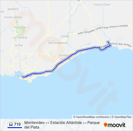 710 Ómnibus Line Map